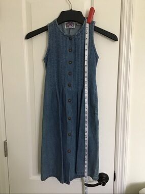 Vintage girls 1990s Storybook Heirlooms 100% cotton denim dress/jumper